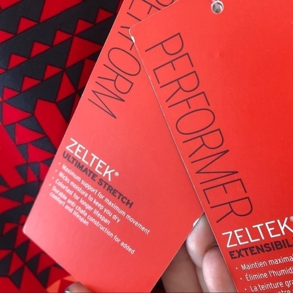 Zella Red Blaze Run Geo Print Leggings Size M - Picture 10 of 16